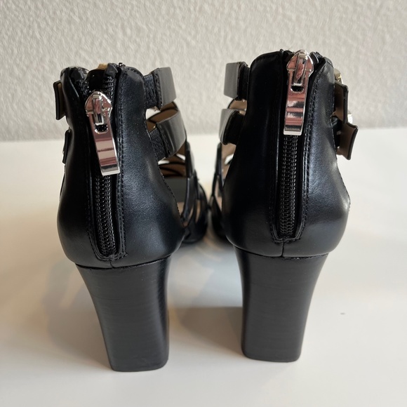 NEW The Limited Brooklyn Black Block Heeled Leather Sandals - Picture 13 of 16